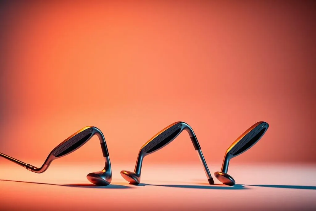 Drivers: a trio of sleek, high-performance golf clubs shot in a dramatic, well-lit studio setting. The clubs are positioned prominently in the foreground, showcasing their distinct metallic finishes and aerodynamic designs. The middle ground features a clean, minimalist backdrop, allowing the clubs to take center stage. Warm, directional lighting casts dramatic shadows, accentuating the clubs' dynamic profiles and creating a sense of depth and dimension. The overall atmosphere is one of precision, power, and high-end craftsmanship, perfectly capturing the essence of a driver's long-range capabilities.