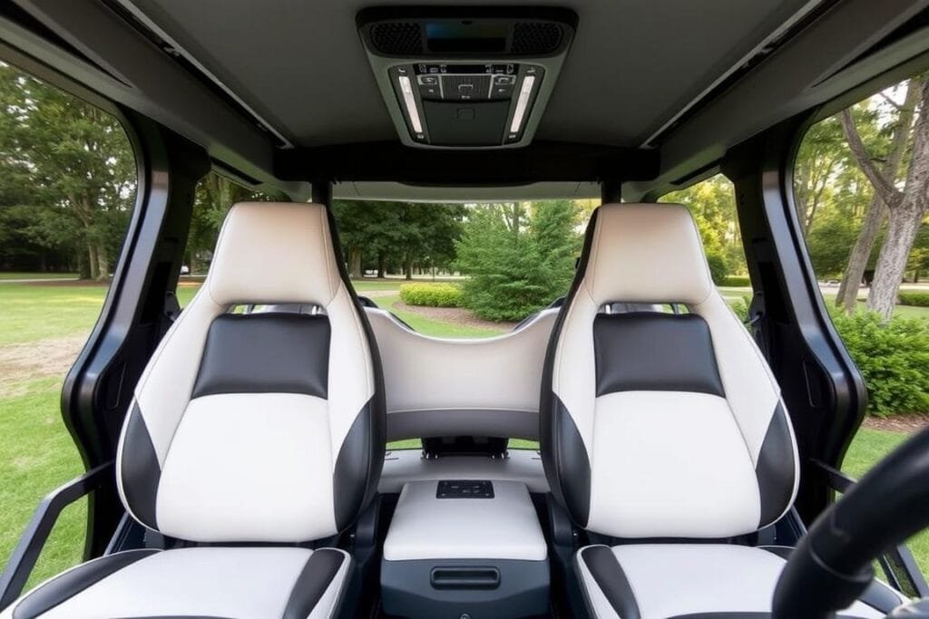 Image of Garia Via golf cart interior with premium features Image of Garia Via golf cart interior with premium features