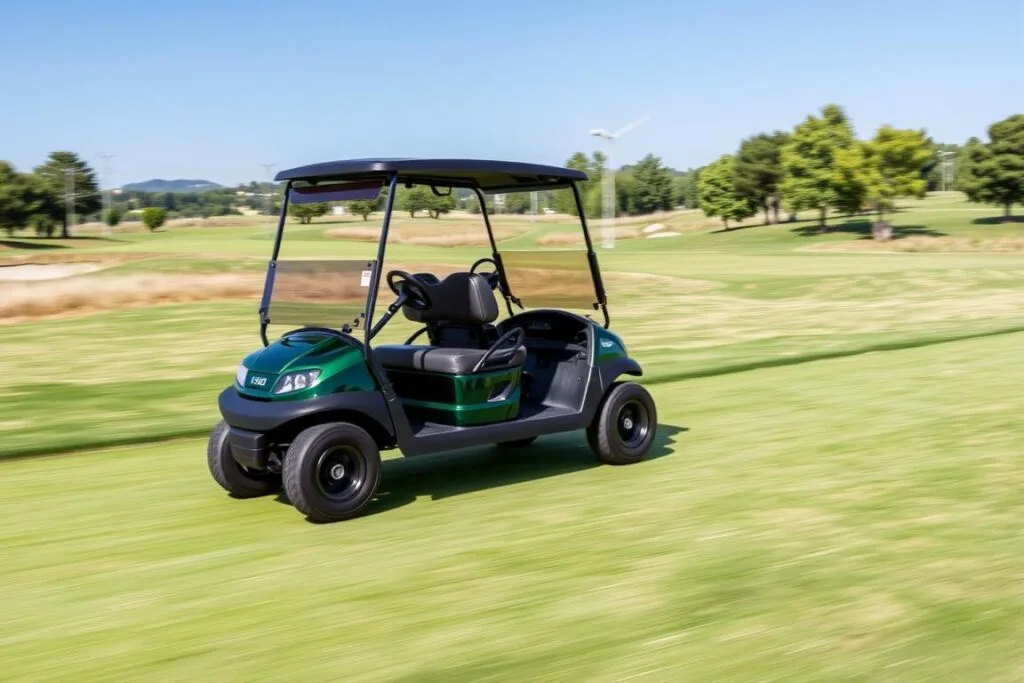 Image of a Club Car Onward gas-powered golf cart in action Image of a Club Car Onward gas-powered golf cart in action