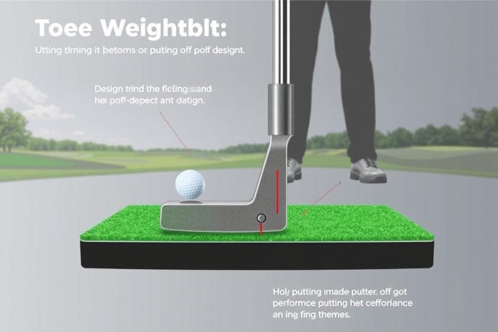 Image of a toe-weighted putter Image of a toe-weighted putter