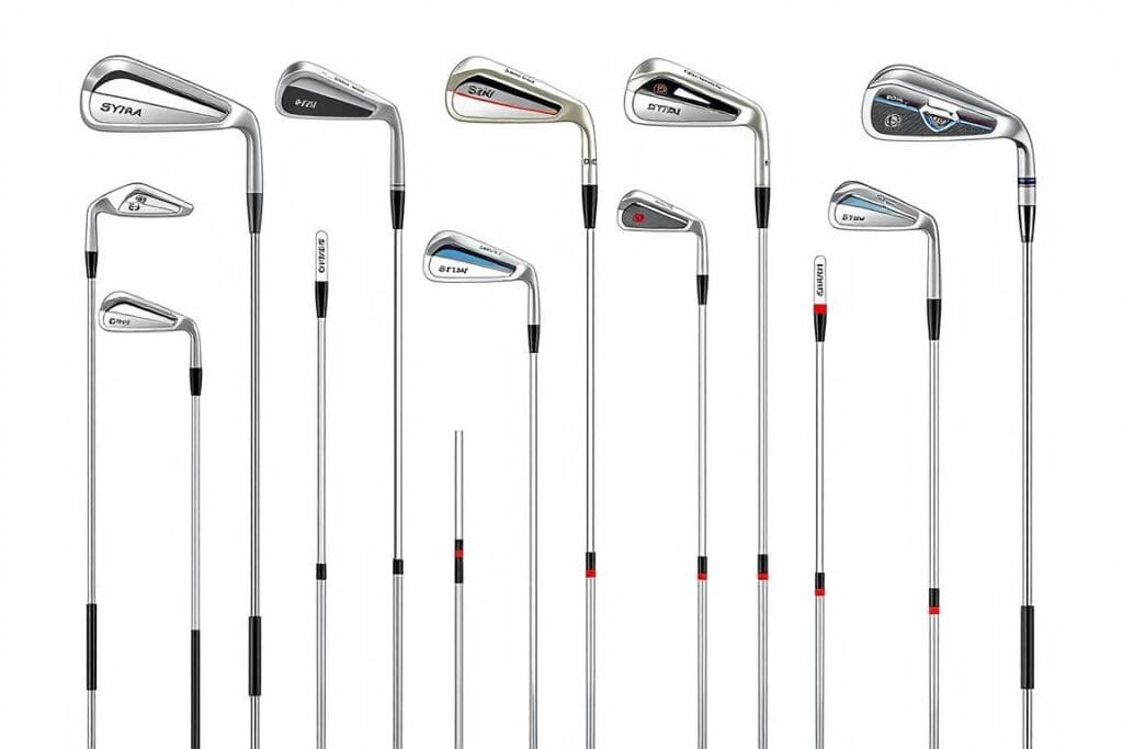 Image of various hybrid golf clubs Image of various hybrid golf clubs