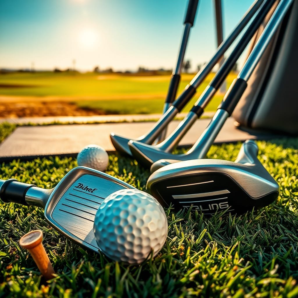 Best Golf Club Sets For Beginners 2026 - 12 top models tested and 1 Macro shot of top golf sets for beginners: polished iron, dimpled ball, hybrid clubs, and a sunlit driving range.